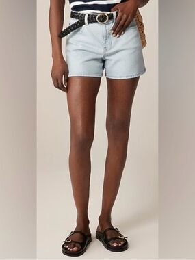 J. Crew Montauk Light Wash High Rise Blue Denim Shorts